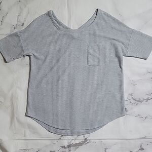 4/$20 Pink Rose Gray Knit Tee